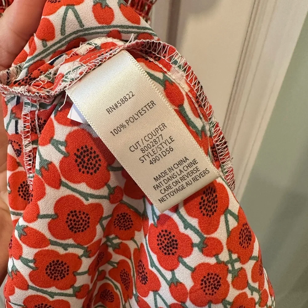 Max Studio Red & White Poppy-Print Blouse - Picture 3 of 7